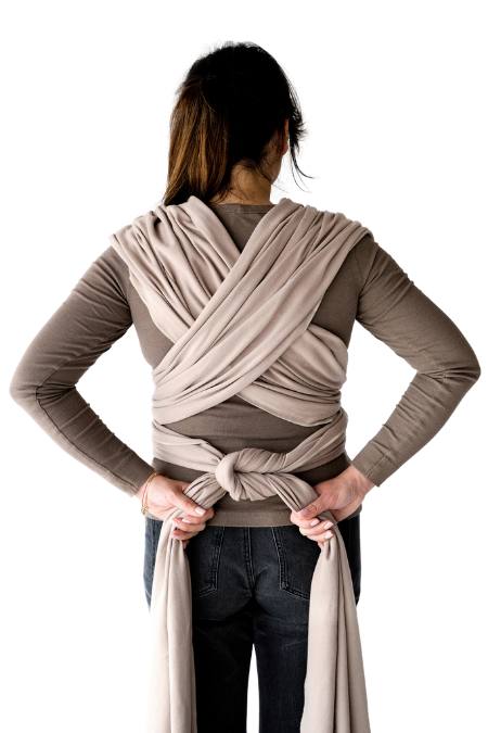 Step 7: Tie flat knot at back