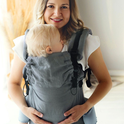 Porte-bébé en lin Prime - Pure Linen Shadow