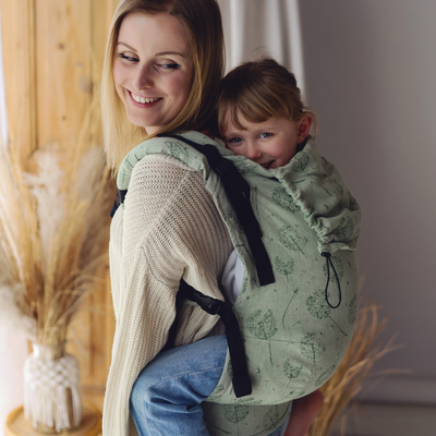 Porte-bébé vert Preschooler Flow Lightness lin – Pissenlits