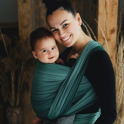 Écharpe de portage verte Malachite – écharpe tissée classique, taille 6