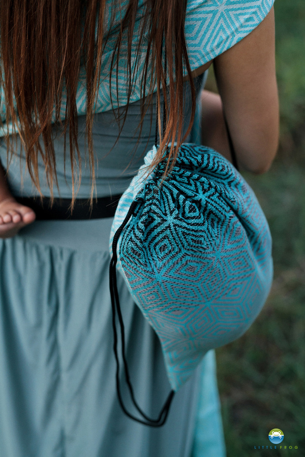 Drawstring Bag for wrap/sling - Stormy Cube