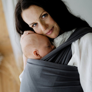 Lava Grey Stretchy Baby Wrap – comfortable and safe for newborns