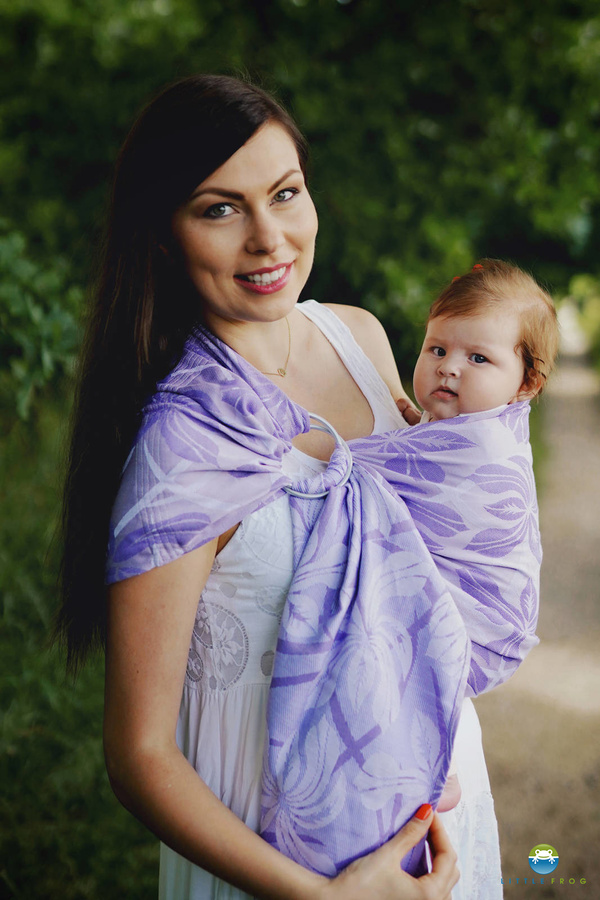 Ring sling Lilac Flowrora - size S (1,7 m)