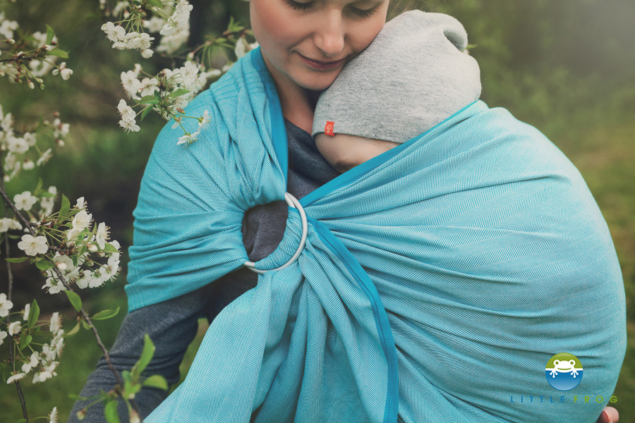 Ring Sling Turquoise Herringbone - taille M (2 m) /2e choix