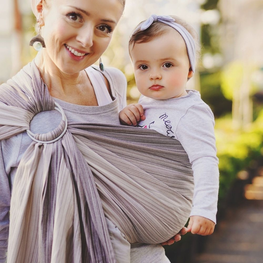 Beige Quartz ring sling M – natural closeness for everyday babywearing