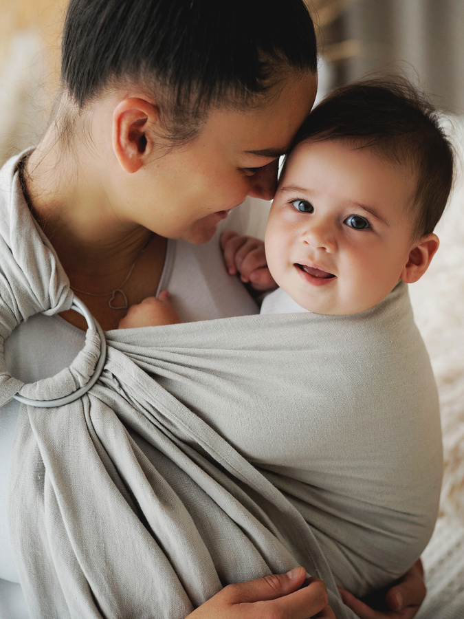 Ring sling Pure Linen Light Fog - size M (2 m)