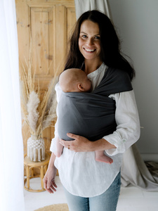 Lava Grey Stretchy Baby Wrap – comfortable and safe for newborns