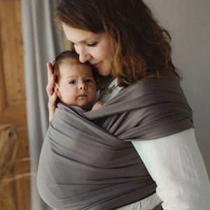 Écharpe extensible Silent Earth – écharpe bébé marron en coton dès la naissance