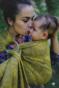 Little Frog ring sling Golden Boho - size M (2 m)