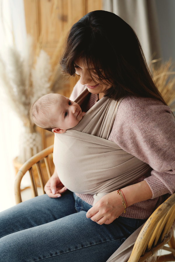 Stretchy Baby Sling Royal Beige DEMO
