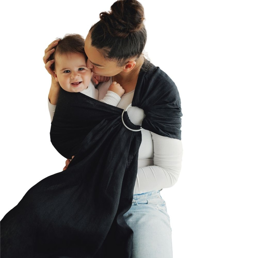 Ring sling Pure Linen Midnight Black - size M (2 m)
