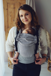 Porte-bébé ergonomique Prime Zen Path – Noir et Blanc avec Coton Recyclé