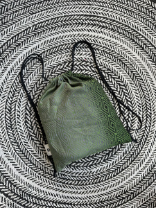 Large Drawstring Bag for wrap/sling - Mossy Cube