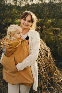 Babywearing Cover (softshell) - Mustard /2nd class
