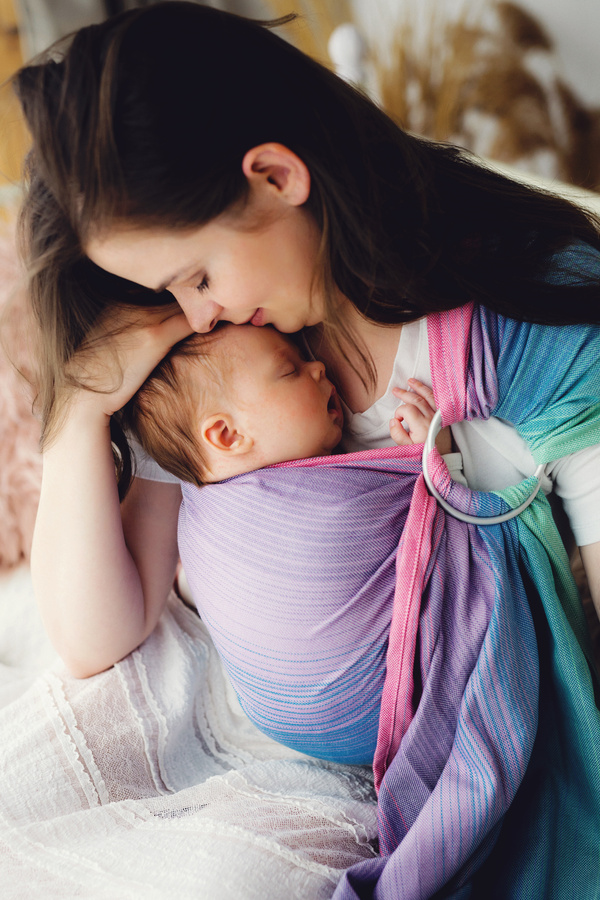 Bamboo Zircon M DEMO  – écharpe ring sling colorée et respirante, idéale pour l’été