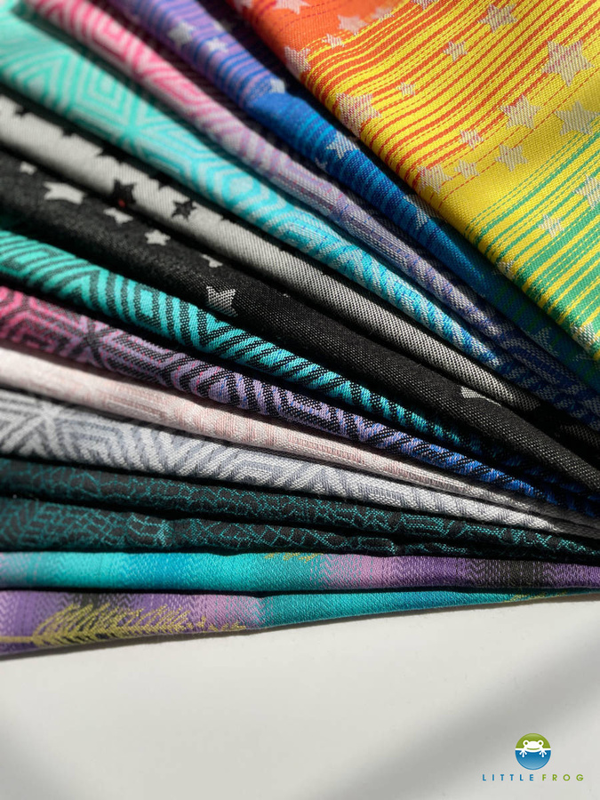 Scraps / fabric ends Little Frog wraps - 20-60 cm JACQUARD (price per 1 kg)