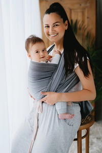 Bamboo Angelite size 6 – a grey, breathable baby wrap with bamboo