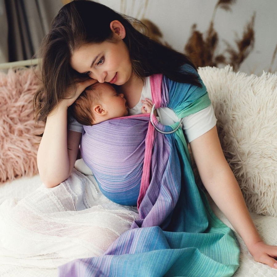 Bamboo Zircon M DEMO  – écharpe ring sling colorée et respirante, idéale pour l’été