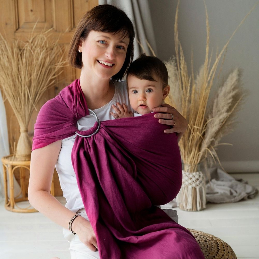 Ring Sling Pure Linen Orchid - taille M (2 m)/2e choix