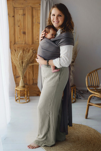 Écharpe extensible Silent Earth – écharpe bébé marron en coton dès la naissance