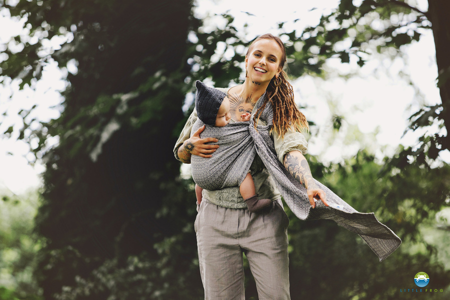 Ring sling Lovely Fog - size S (1,7m)