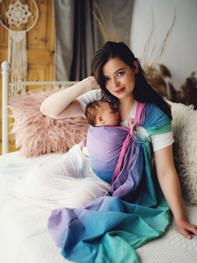 Bamboo Zircon M DEMO  – écharpe ring sling colorée et respirante, idéale pour l’été