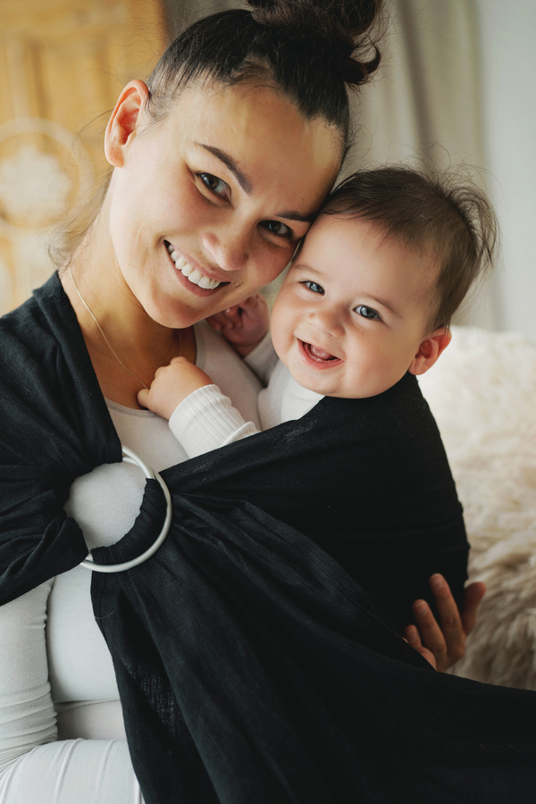 Ring sling Pure Linen Midnight Black - size S (1,7 m)/2nd grade