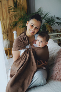 Ring Sling Pure Linen Bali Wood - taille M (2 m) /2 type