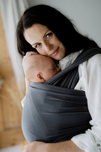 Lava Grey Stretchy Baby Wrap – comfortable and safe for newborns