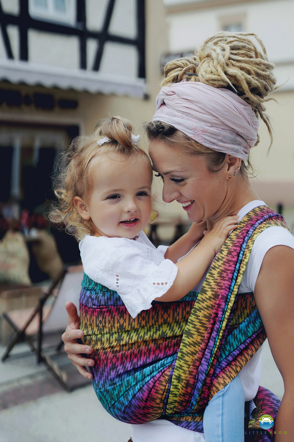 Little Frog jacquard wrap - Prismatic Ethno- size 9 (6,2 m)