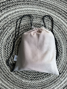 Grand Sac à cordon pour écharpe - Linen Foggy Cube