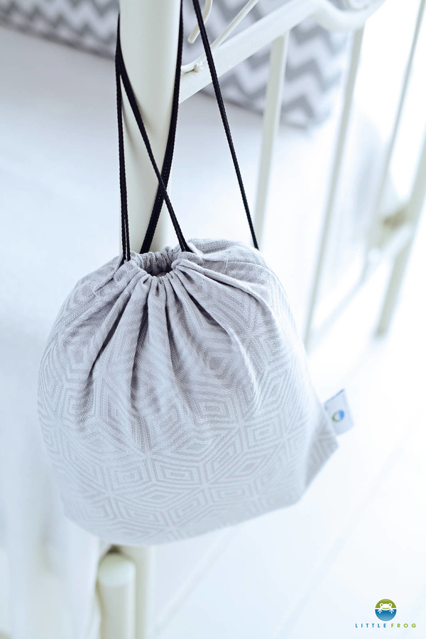 Drawstring Bag for wrap/sling - Grey Cube