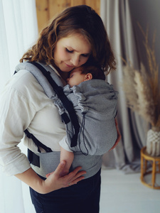 Porte-bébé ergonomique Prime Zen Path – Noir et Blanc avec Coton Recyclé