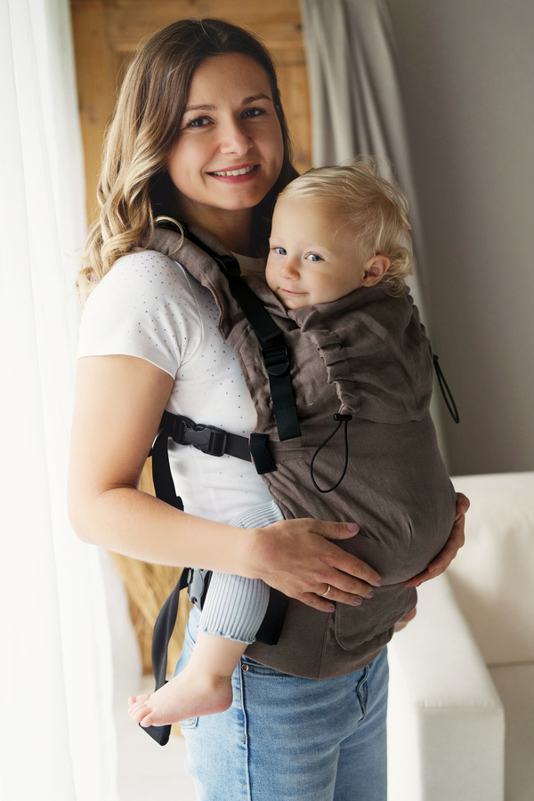 Porte-bébé en lin Prime - Pure Linen Frappe