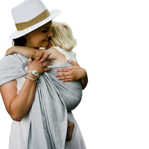 Ring sling Linen Silver Wildness - size S (1,7 m)