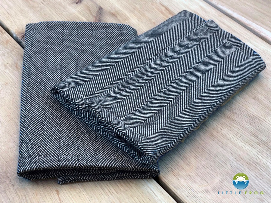 Drool Pads for Little Frog Carrier - Graphite Herringbone