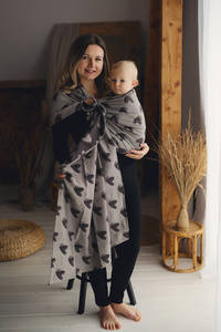 Écharpe ring sling marron Cosy Love taille M – pour bébé et bambin