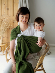 Ring Sling Pure Linen Moss - taille M (2 m)