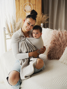 Ring Sling Pure Linen Light Fog - taille S (1,7 m) DEMO