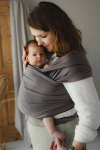 Écharpe extensible Silent Earth – écharpe bébé marron en coton dès la naissance