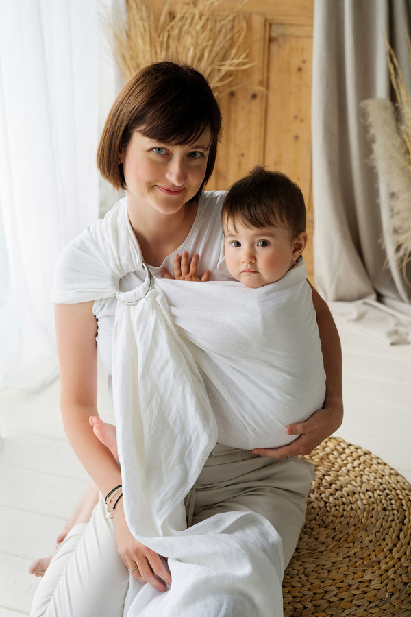 Ring Sling Pure Linen White - taille M (2 m)