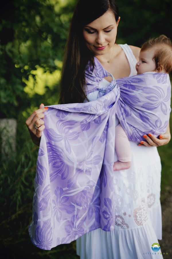 Ring sling Lilac Flowrora - size M (2 m)