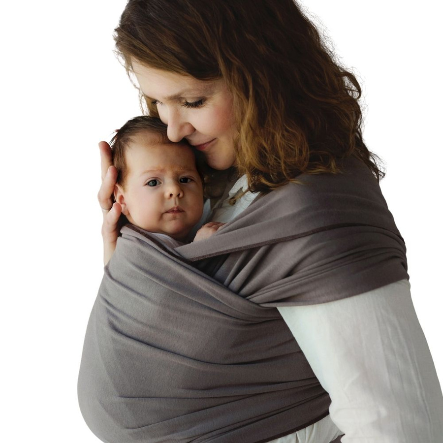 Écharpe extensible Silent Earth – écharpe bébé marron en coton dès la naissance