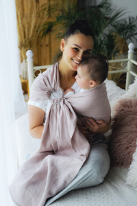 Ring sling Pure Linen Rosewater - size S (1,7 m) /2nd class