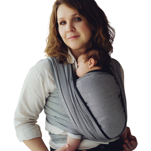 Écharpe de portage Zen Path taille 5 – Écharpe tissée noir & blanc en coton recyclé