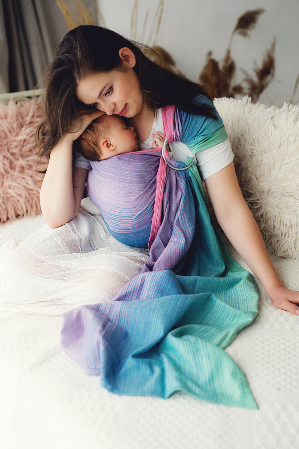 Bamboo Zircon M DEMO  – écharpe ring sling colorée et respirante, idéale pour l’été