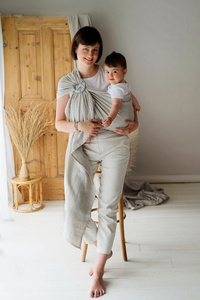 Ring Sling Pure Linen Greige - taille M (2 m)